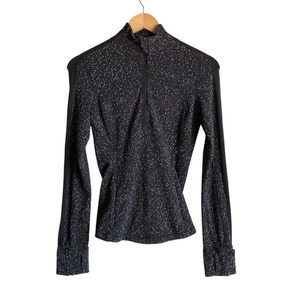 Lululemon Run Briskly 1/2 Zip Top 4 Magnetized Jacquard Black Speckled - Picture 6 of 16